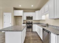 Kitchen with white cabinets