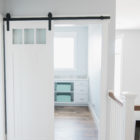 storage space with sliding barn door