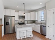 kitchen white cabinets and island