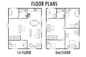 A generic first and second-floor home plan.